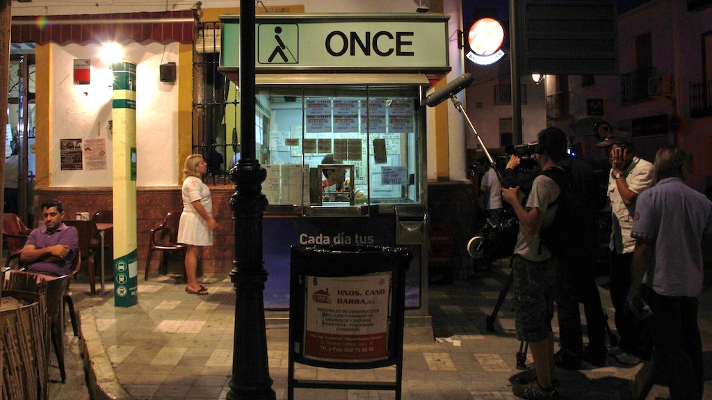 ONCE kiosk in the streets of Málaga. From the documentary film Fortuna Ciega [Blind Fortune] directed by Ramon Gieling