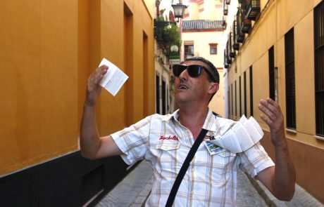 Shooting in the streets of Sevilla with a flamenco singer. Filming Fortuna Ciega [Blind Fortune] directed by Ramon Gieling