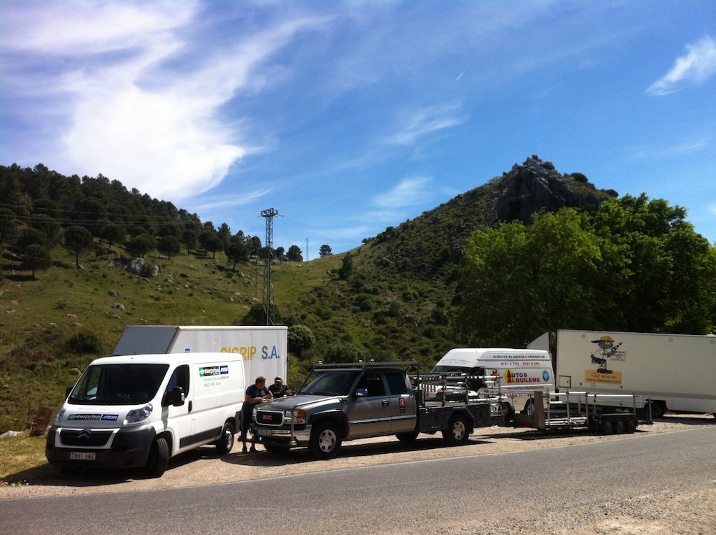 Convoy of vehicles in Sierra de Grazalema