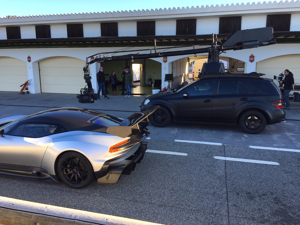 Mercedes Russian Arm and Aston Martin Vulcan in the pits of Ascari Race Circuit