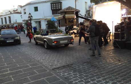 Shooting with Mercedes Pagoda for Danone in Mijas