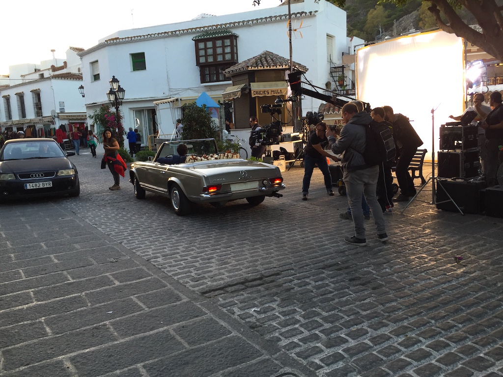 Shooting with Mercedes Pagoda for Danone in Mijas