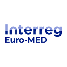 Interreg Euro MED logo with white