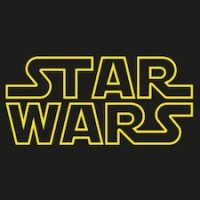 Star Wars logo in yellow with black background