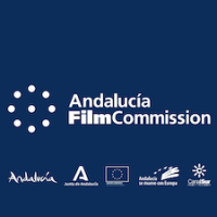 Andalucía Film Commission logo with marine blue background