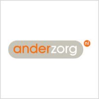 Anderzorg logo in grey and orange color with white background