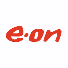 E.on logo in red with white background